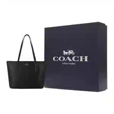 COACH Zip Top Tote 30 Black