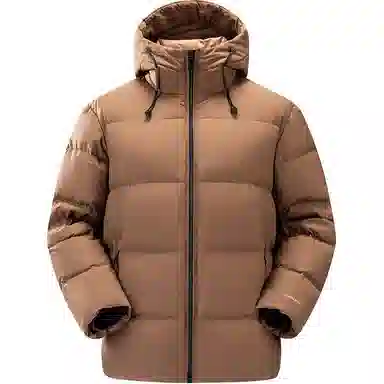 鸭鸭 户外系列 纯色百搭韩版潮流基础简约石墨烯保暖防寒连帽立领羽绒服 男款