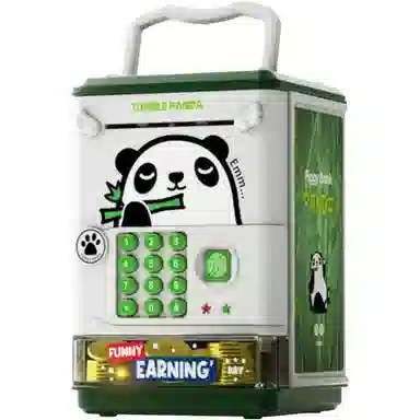 益米 国潮熊猫存钱罐 指纹密码储蓄罐 黑白色 智能玩具