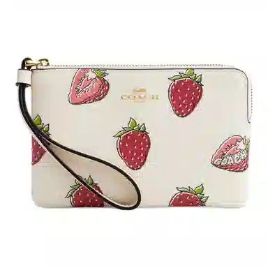 COACH Corner Zip 16 Strawberry Print