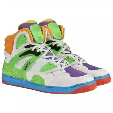 Gucci Basket High Top White Green Purple