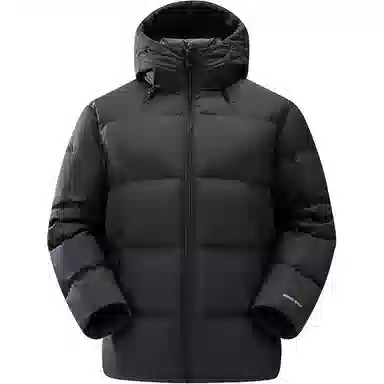 鸭鸭 户外系列 纯色百搭韩版潮流基础简约石墨烯保暖防寒连帽立领羽绒服 男款