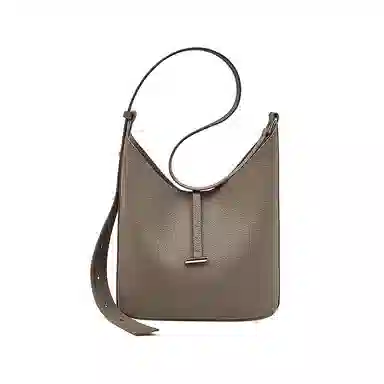 老人头 休闲通勤 牛皮拼合成革 斜挎包 女款 灰色