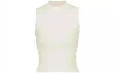 SKIMS Cotton Jersey Mock Neck Tank Bone