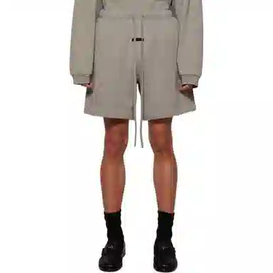 Fear of God Essentials Fleece Soccer Short Oatmeal Grey/Dark Heather