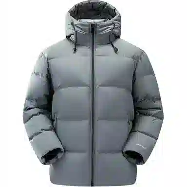 鸭鸭 户外系列 纯色百搭韩版潮流基础简约石墨烯保暖防寒连帽立领羽绒服 男款