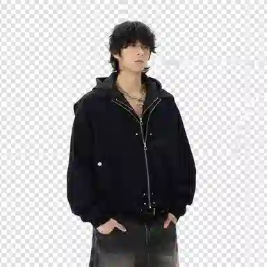 TH Fabricate Retro Hoodie Jacket Black