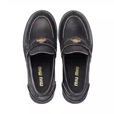 MIU MIU Penny Retro Loafers Blue