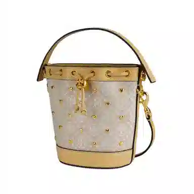 Tory Burch T Monogram Mini Bucket Bag Ivory