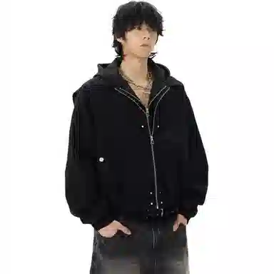 TH Fabricate Retro Hoodie Jacket Black