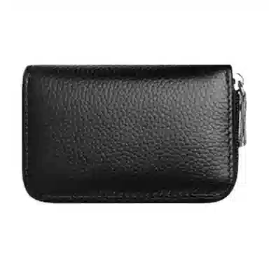 掐尖 纯色荔枝纹多功能便携 头层牛皮 卡包 常规 男女同款情侣款 红色/黑色