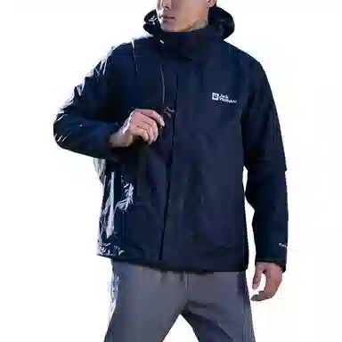 Jack Wolfskin Hooded Windproof Jacket Navy Blue