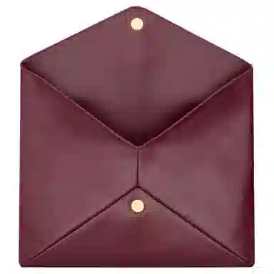 Saint Laurent Le Cassandre Large Leather Clutch Deep Ruby