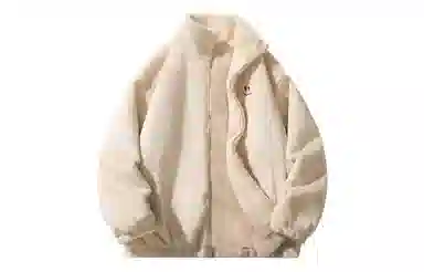 Qnxeey Vintage Embroidered Smile Fleece Jacket