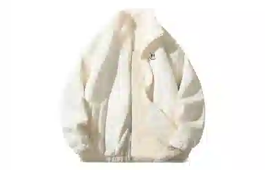 Qnxeey Vintage Embroidered Smile Fleece Jacket