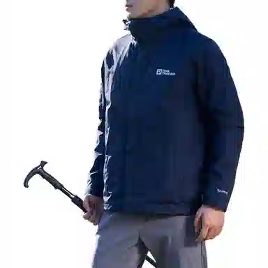 Jack Wolfskin Hooded Windproof Jacket Navy Blue