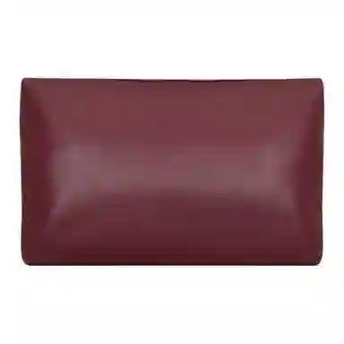 Saint Laurent Le Cassandre Large Leather Clutch Deep Ruby