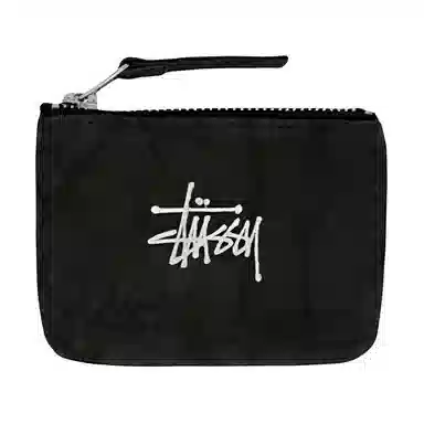 Stussy Classic Logo Canvas Wallet Black