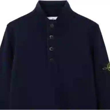Stone Island Badge Button Turtleneck Sweater