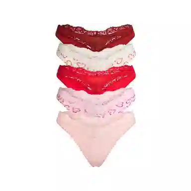 SKIMS Holiday FW25 Lace Dipped Thong 5-Pack