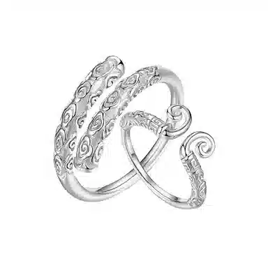 琦珂 纯银紧箍咒至尊宝金箍棒对戒大话西游孙悟空 戒指 男女同款情侣款