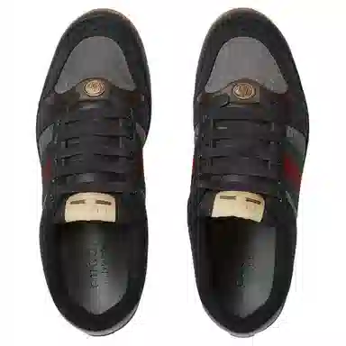 GUCCI Screener Lace-Up Low Top Sneakers Black