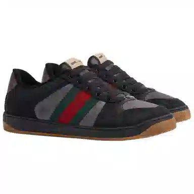 GUCCI Screener Lace-Up Low Top Sneakers Black