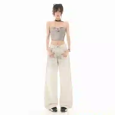 玫丝朵 潮流时尚舒适简约百搭牛仔裤 女款