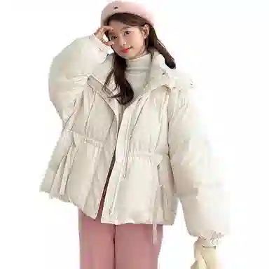 鸭鸭 短款时尚都市秋冬款小个子宽松保暖连帽鸭绒羽绒服 女款