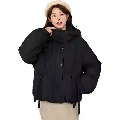 鸭鸭 短款时尚都市秋冬款小个子宽松保暖连帽鸭绒羽绒服 女款