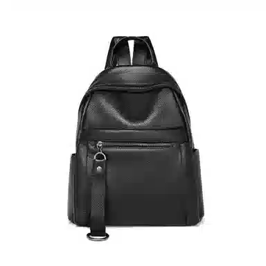 红蜻蜓 大学生高中书包电脑包通勤气质高级感 牛皮 旅行背包双肩包 常规 男女同款情侣款 黑色