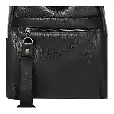 红蜻蜓 大学生高中书包电脑包通勤气质高级感 牛皮 旅行背包双肩包 常规 男女同款情侣款 黑色