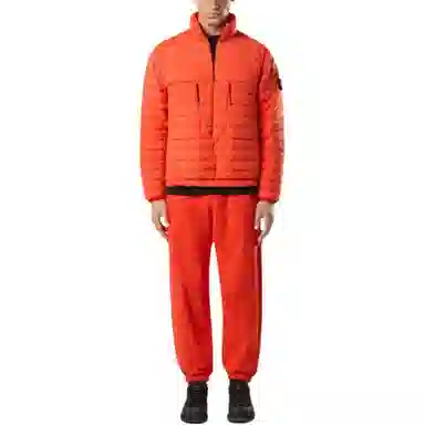 Stone Island Logo Half-Zip Down Jacket