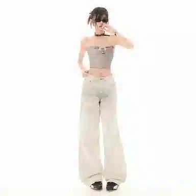 玫丝朵 潮流时尚舒适简约百搭牛仔裤 女款