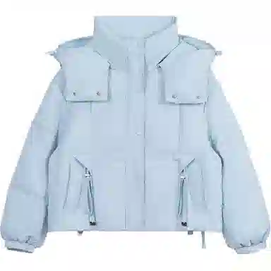 鸭鸭 短款时尚都市秋冬款小个子宽松保暖连帽鸭绒羽绒服 女款