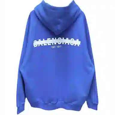 Balenciaga FW23 Logo Hoodie Blue