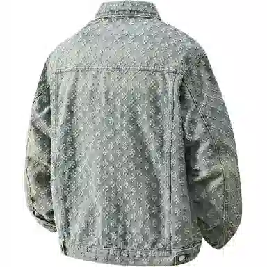 HIPHOPPUNKS Jacquard Vintage Denim Jacket