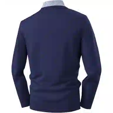 红豆 高克重假两件高档提花衬衫领保暖厚毛衣柔软打底衫上衣针织衫 男款