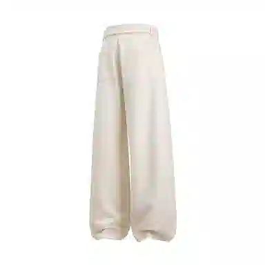 【重磅420g星空呢230斤可穿】布客行 褶皱垂感毛呢可拆卸方巾宽松行政高级设计感纯色港风回潮轻奢老钱西装阔腿舒适长裤休闲裤 男女同款