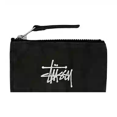 Stussy Classic Logo Canvas Wallet Black