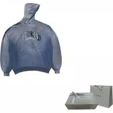 Balenciaga Logo Gradient Hoodie Blue