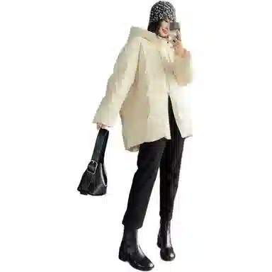 美洋 奶泡鹅绒防泼水面包羽绒服 女款