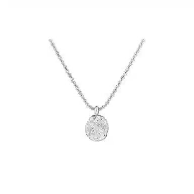 极昼 波光粼粼时尚小众简约圆牌满天星肌理褶皱设计潮流个性冷淡风高级感轻奢精致显白闪亮百搭锁骨链 钛钢 项链 男女同款情侣款