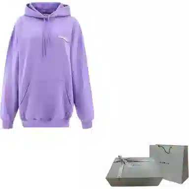 Balenciaga Logo Embroidered Hoodie Purple