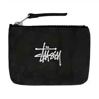 Stussy Classic Logo Canvas Wallet Black