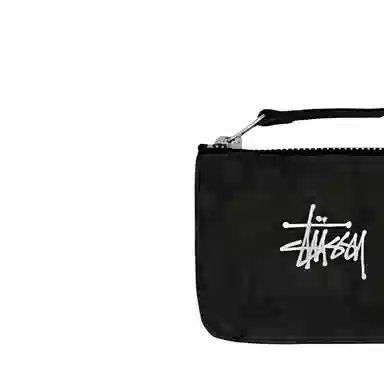 Stussy Classic Logo Canvas Wallet Black