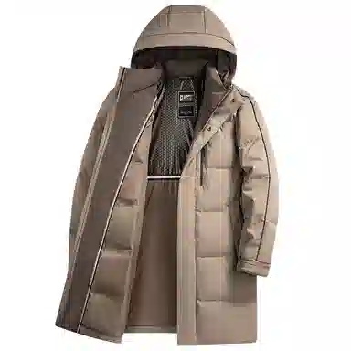 鸭鸭 石墨烯蓄热极寒系列中青年韩版休闲基础百搭连帽户外运动加厚保暖中长款羽绒服 男款