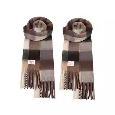 白卷 限定款马卡龙色保暖加厚 绒线围巾 女款