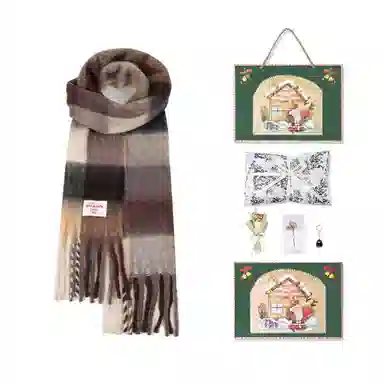 白卷 限定款马卡龙色保暖加厚 绒线围巾 女款