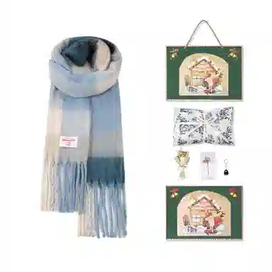 白卷 限定款马卡龙色保暖加厚 绒线围巾 女款